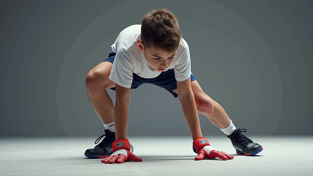 Jeune Artur Beterbiev en compétition amateur, gants levés, stade bondé en arrière-plan