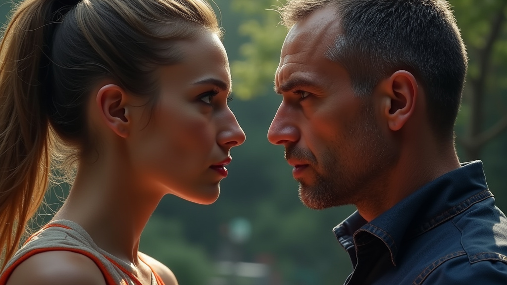 Représentation artistique de Beterbiev face à Bivol, regards féroces, fond de ring, tension palpable