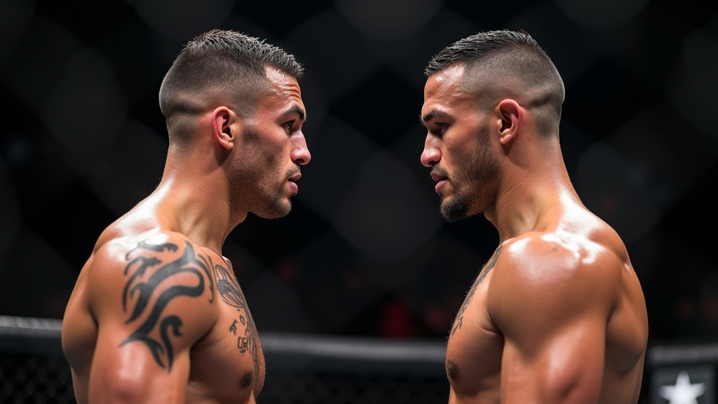 Dustin Poirier face à Max Holloway lors de leur premier combat à l