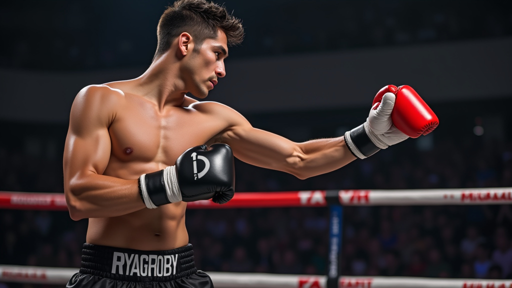 Ryan Garcia en train de faire du shadowboxing dans le ring