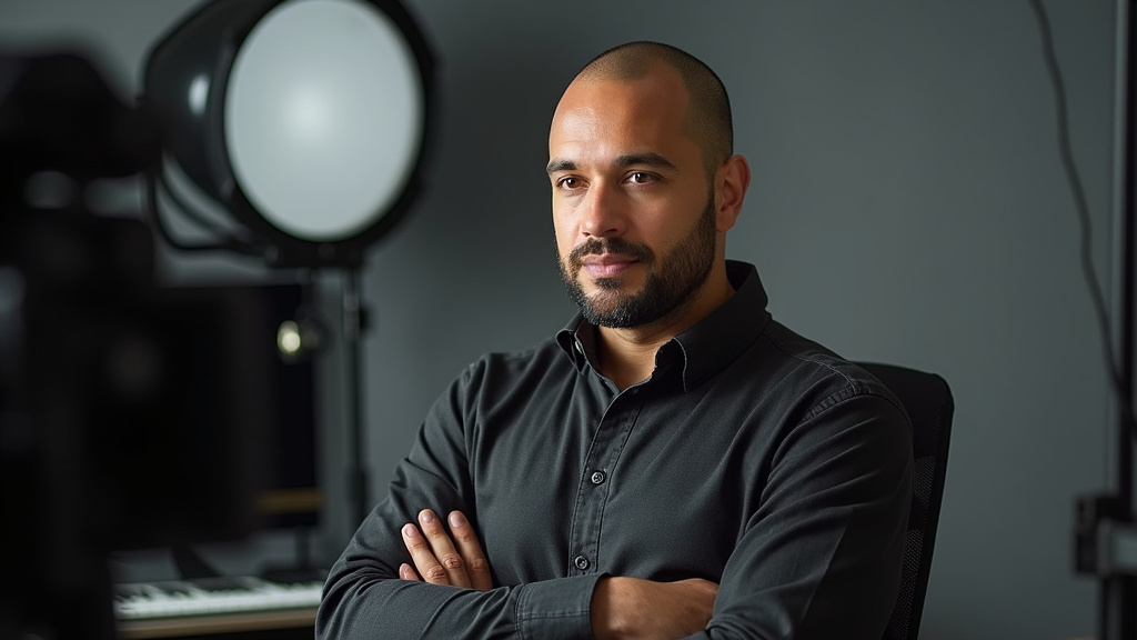 Manu Payet en train de doubler le personnage de Po dans un studio d'enregistrement