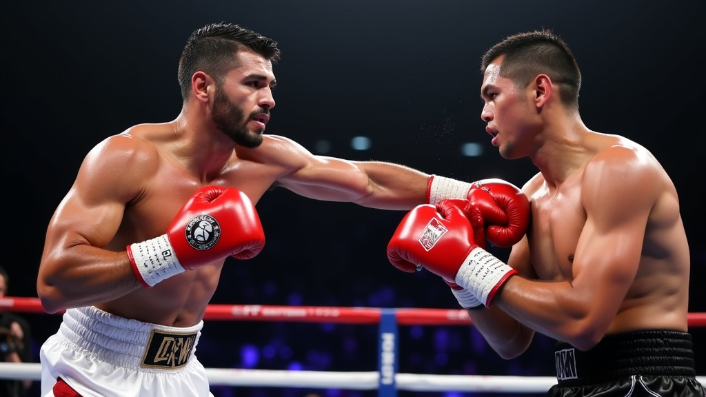 Ryan Garcia en pleine action contre Romero Duno lors d'un combat professionnel
