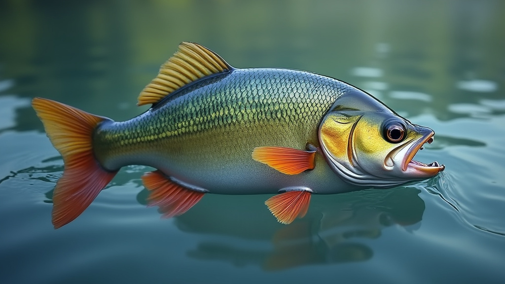 Brochet capturé au leurre souple, en pleine eau, avec l