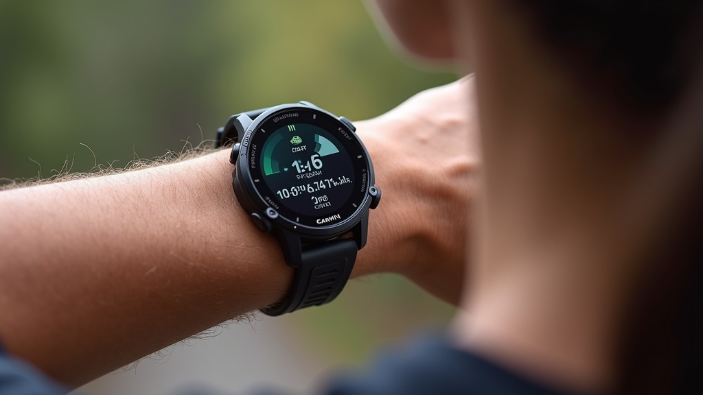 Montre Garmin Forerunner 245 portée au poignet pendant une course