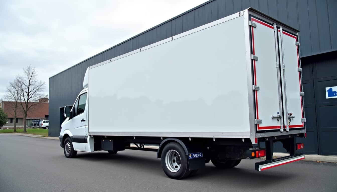 Camion de livraison But devant le magasin de Saint-Avold