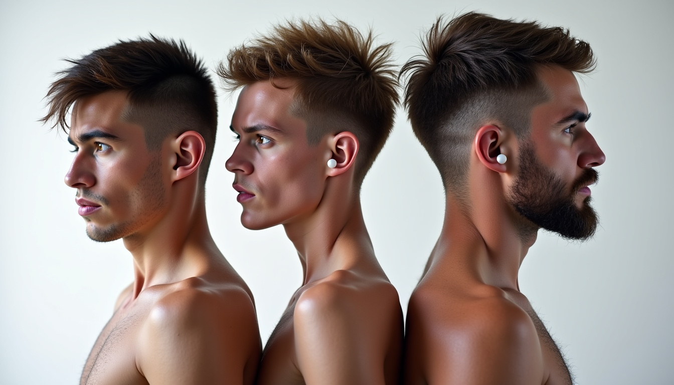 Comparaison des oreilles déformées chez un lutteur, un boxeur et un rugbyman