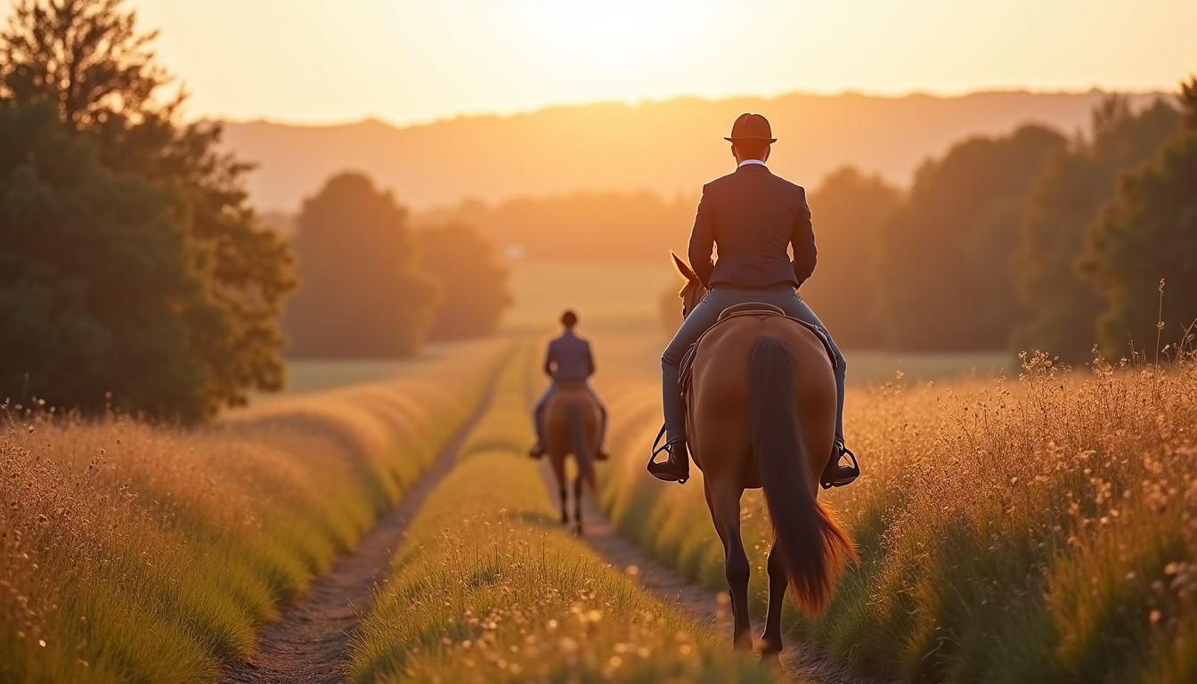 Coureur effectuant une sortie longue sur un chemin de campagne, en fin de matinée, avec un paysage vallonné en arrière-plan