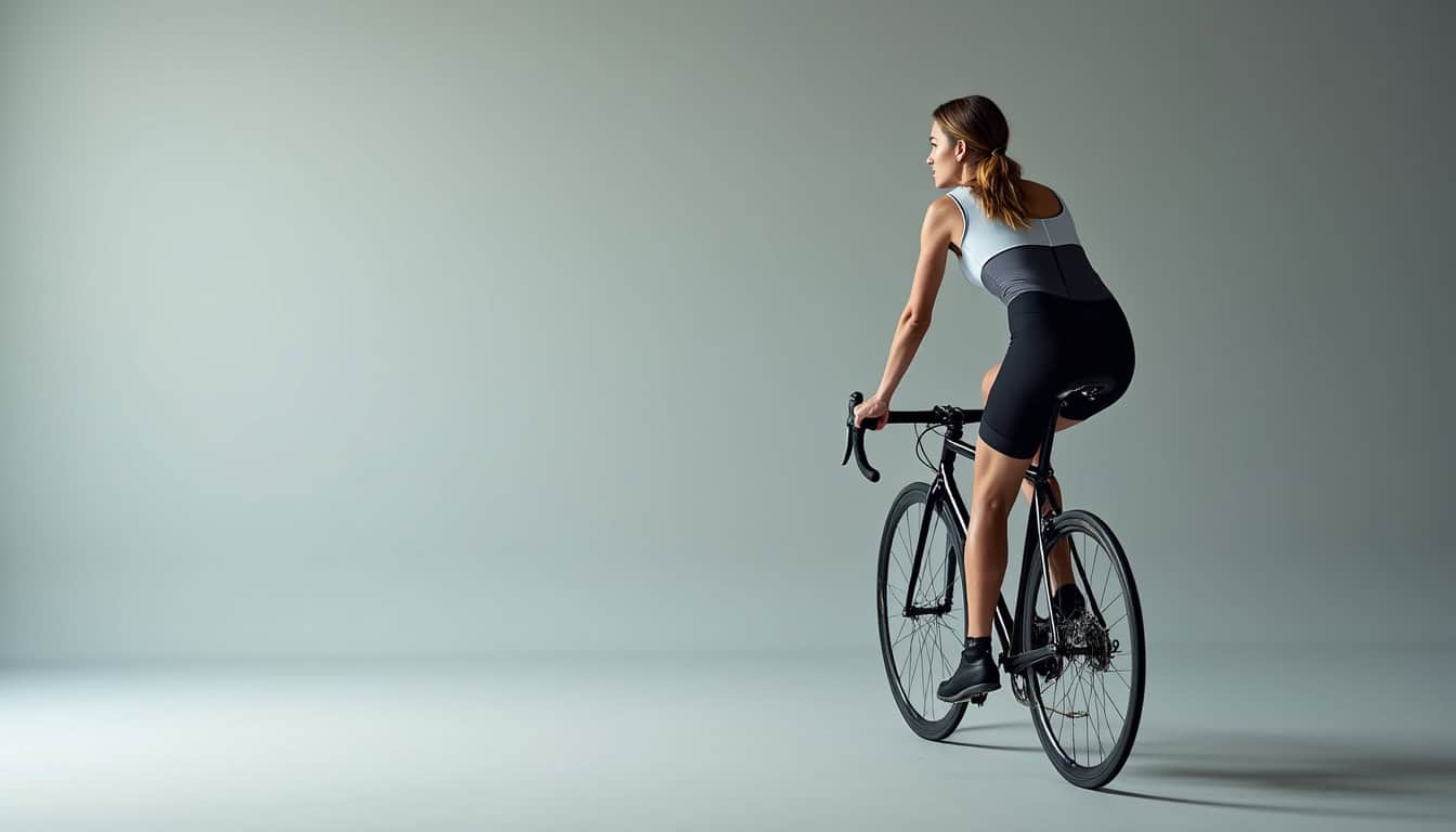 Cycliste féminine en phase d