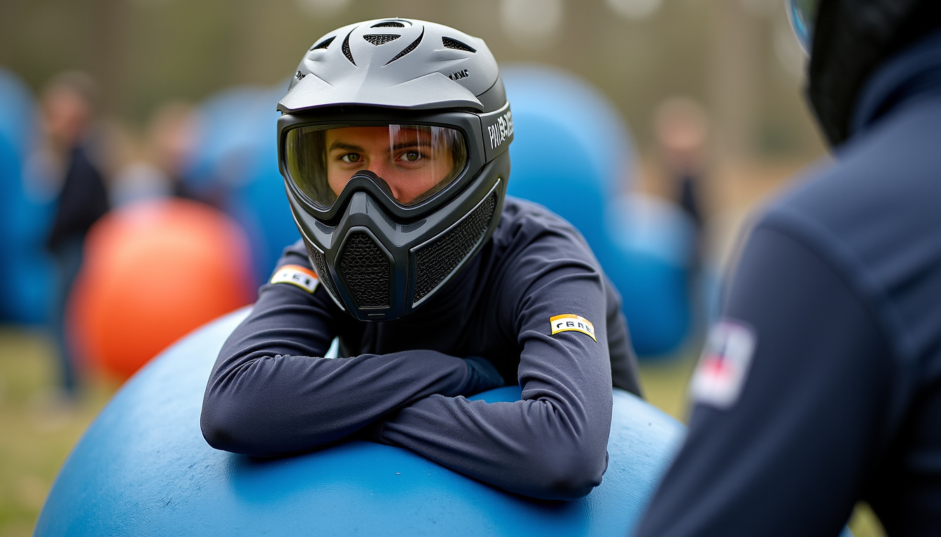 Interface de la plateforme Funbooker montrant les différents centres de paintball à Lyon