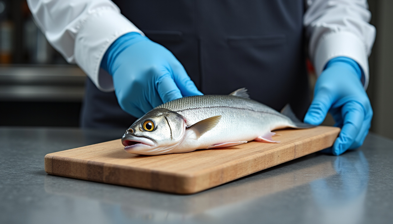 Pêcheur remettant un poisson à l