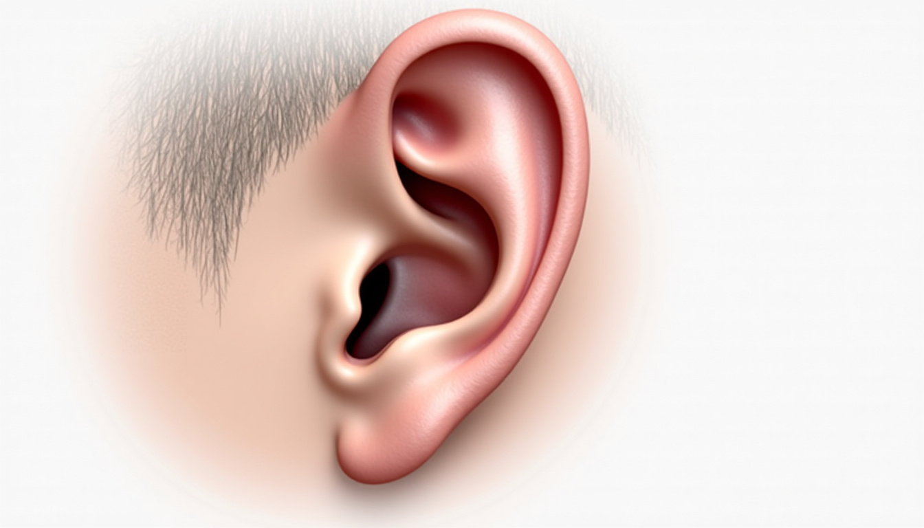 Schéma illustrant la formation d’un othématome entre le cartilage et le périchondre dans l’oreille d’un rugbyman