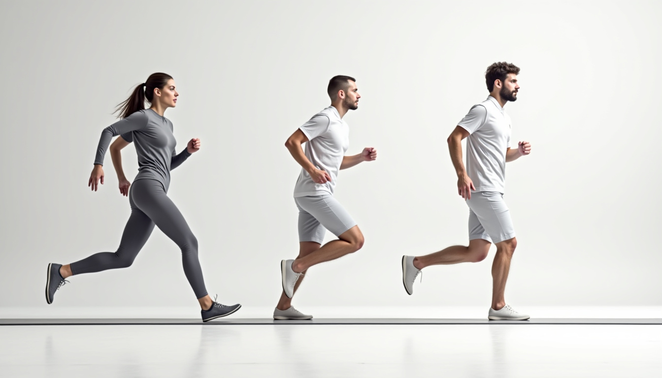 Tableau comparatif illustré des allures et vitesses en course à pied