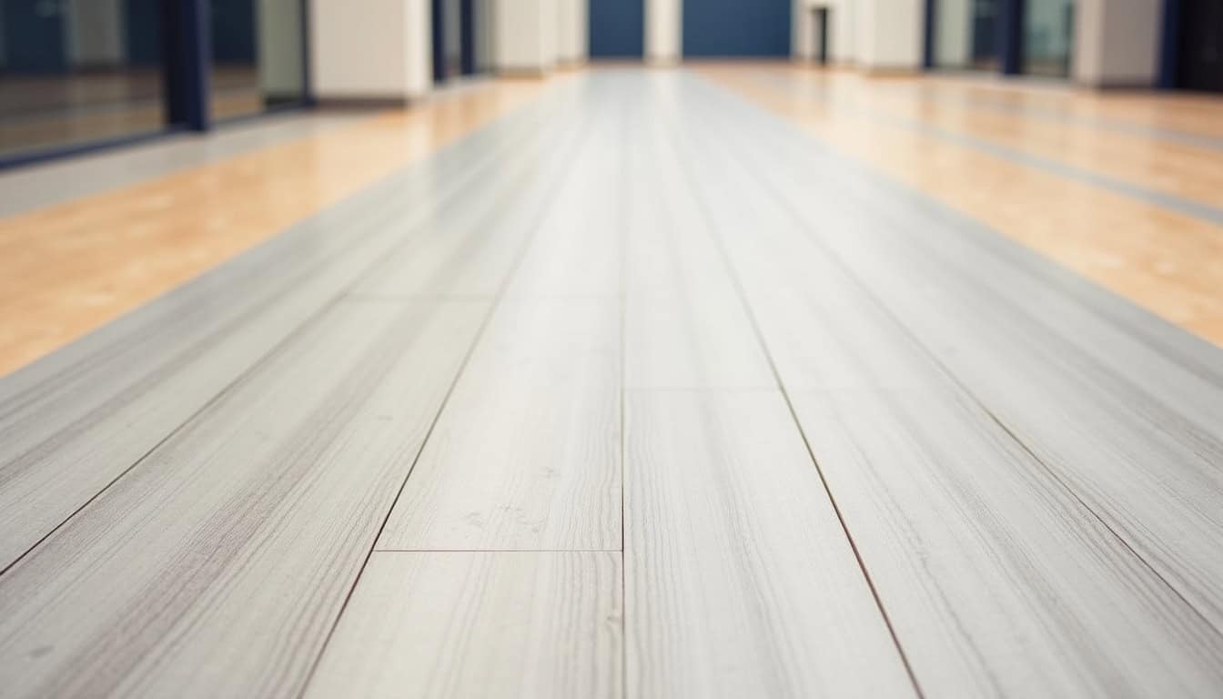 Tapis de fléchettes posé au sol avec marquage des distances de lancer et protection du parquet