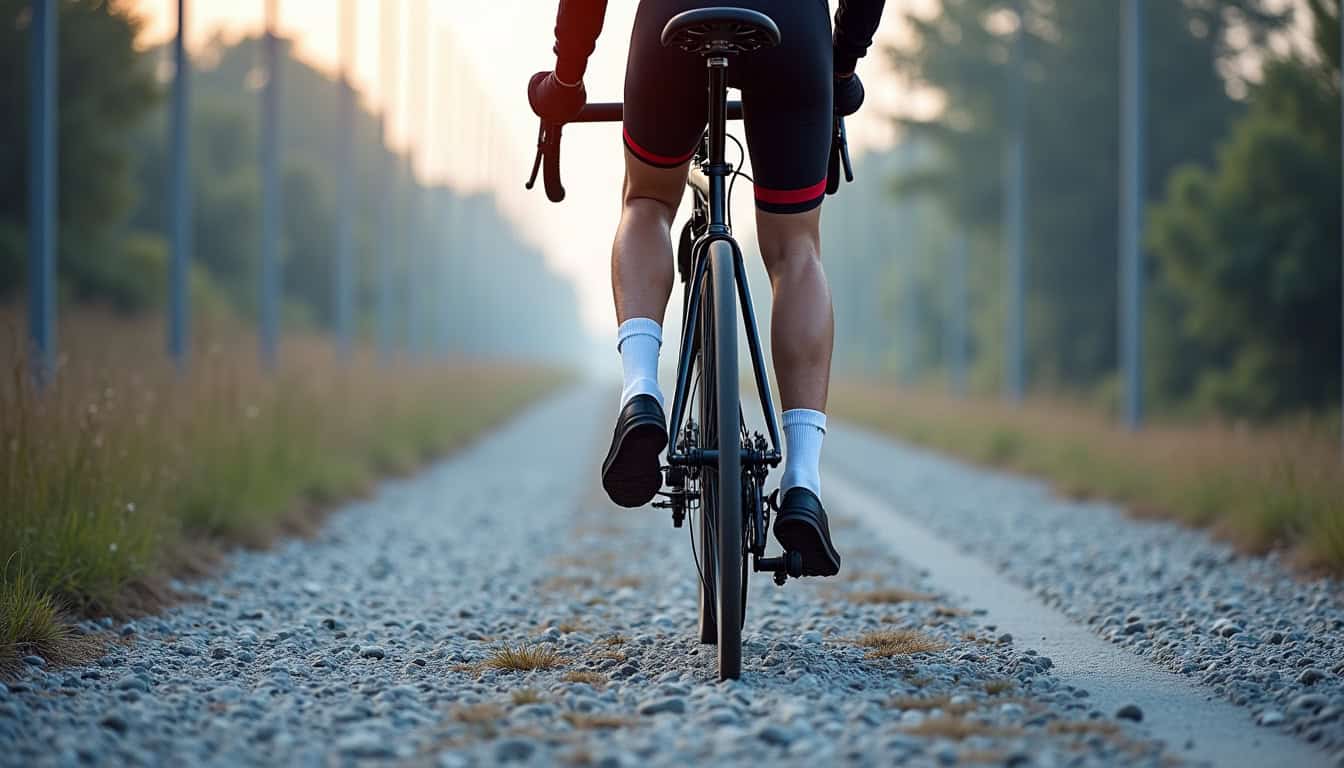 Vélo gravel en train d