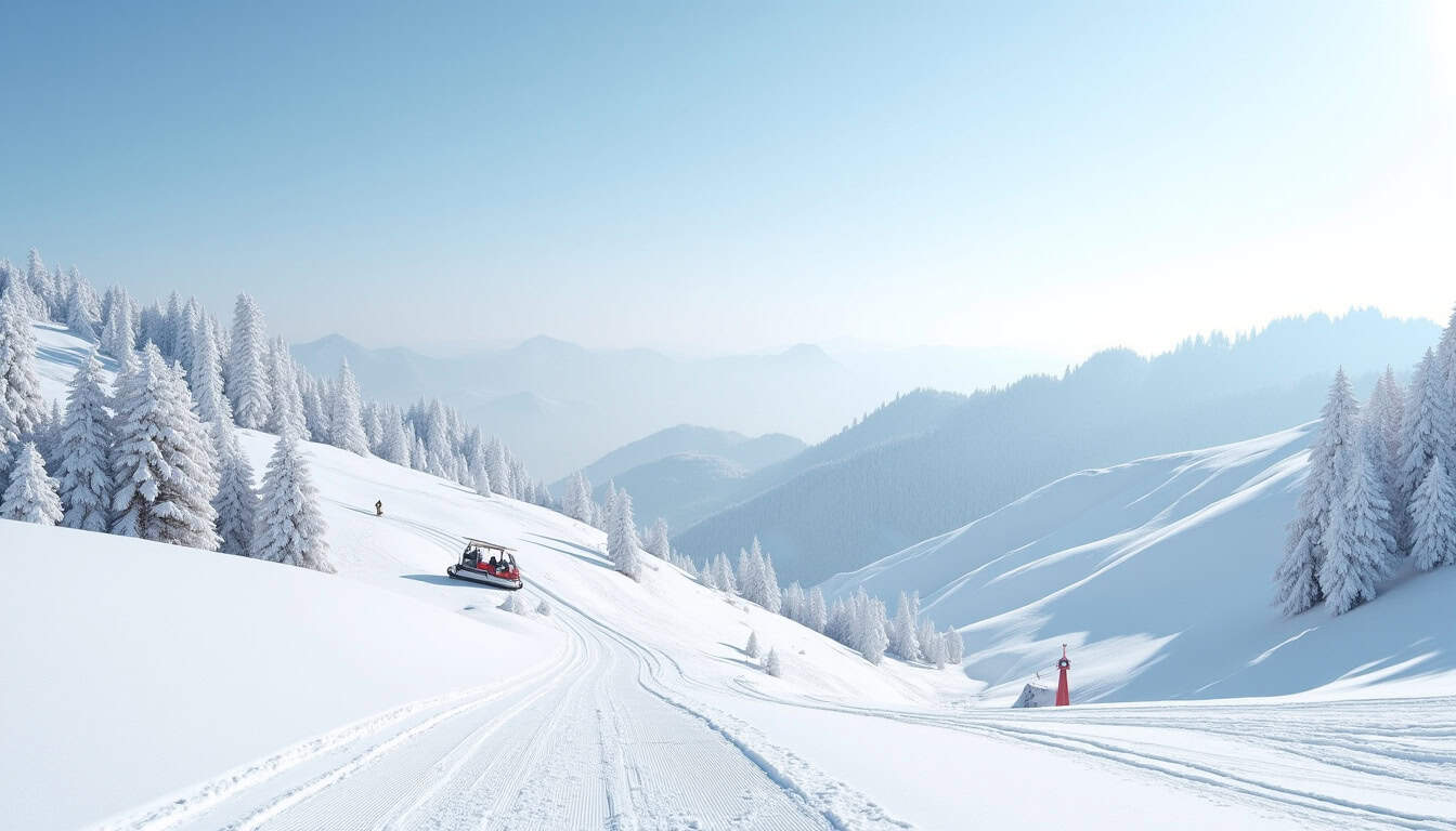 Vue panoramique de la station de ski de Tikjda dans les montagnes du Djurdjura en Algérie