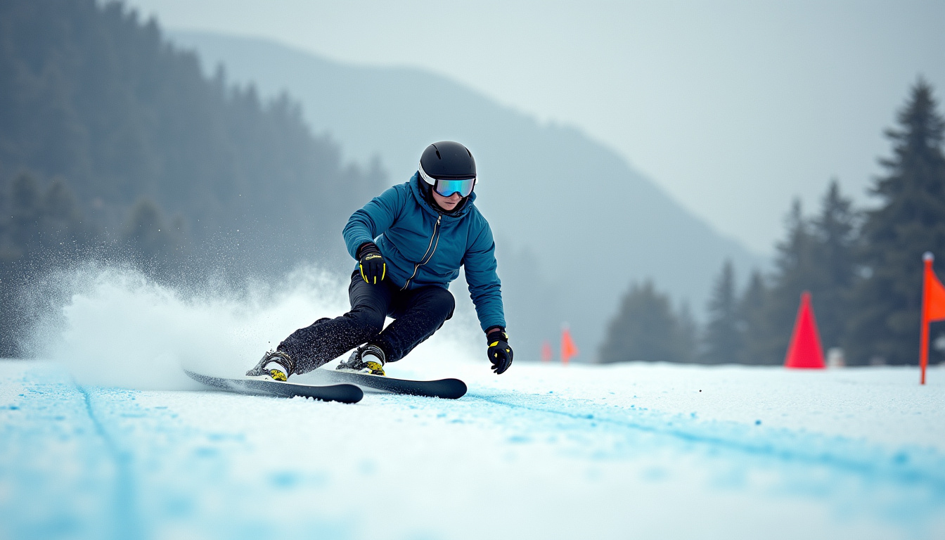 Course du Trophée Andros à Serre Chevalier en 1990, première édition sur une piste gelée en montagne