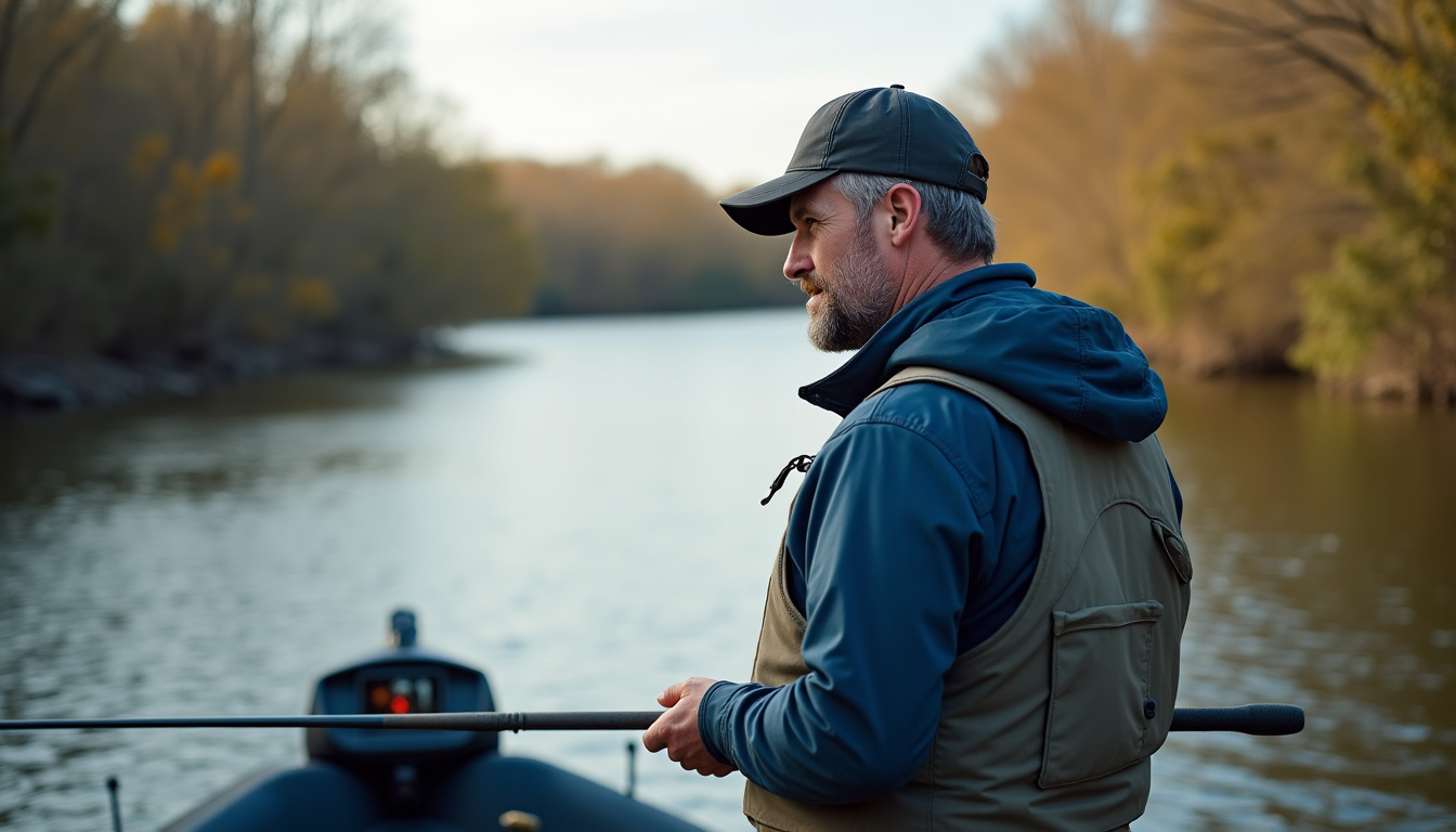 Pêcheur observant un ruisseau en amont pour repérer les zones de pêche à la truite
