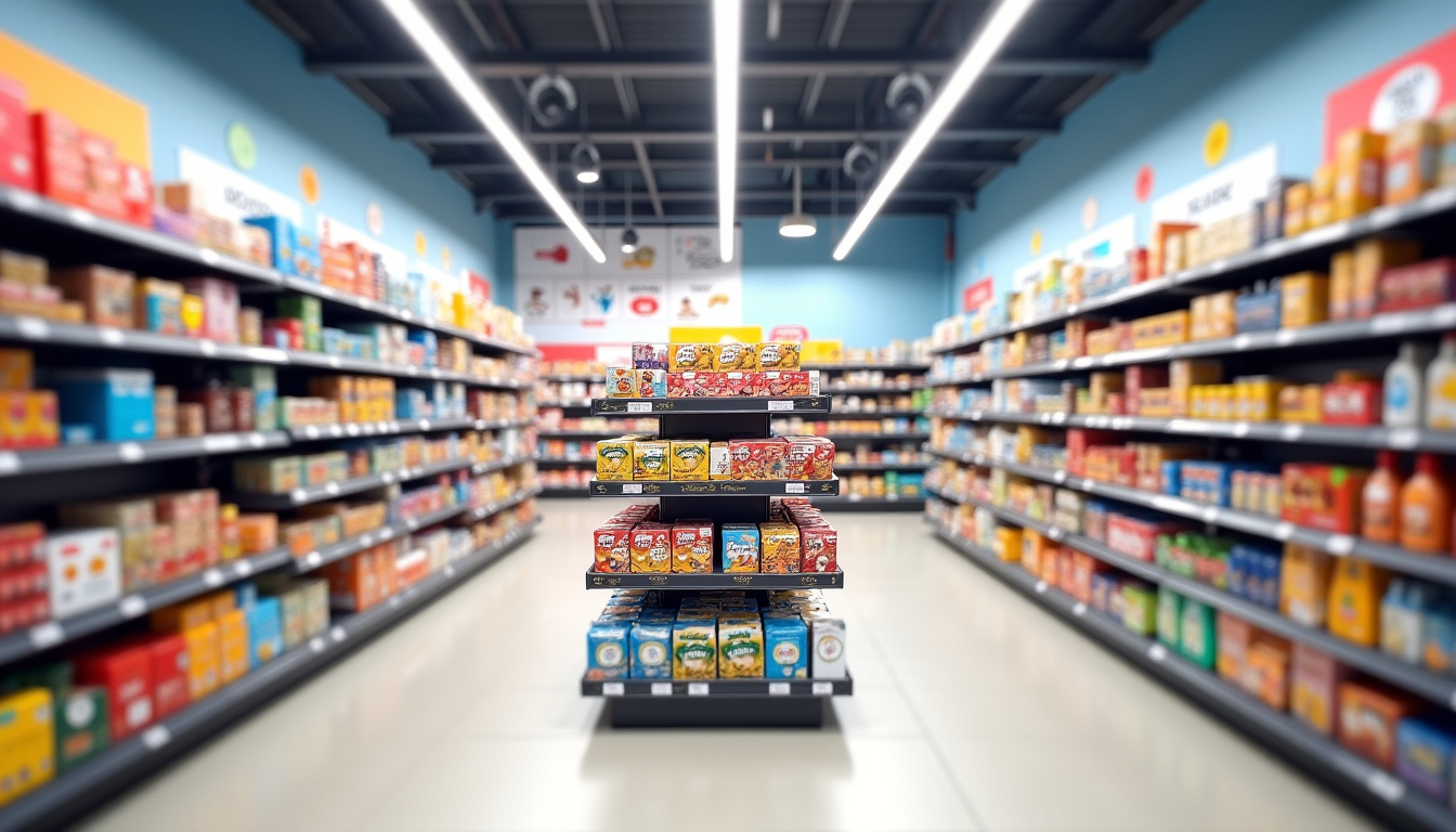 Rayons bien organisés du magasin Action à Toulon Mayol montrant les différentes catégories de produits