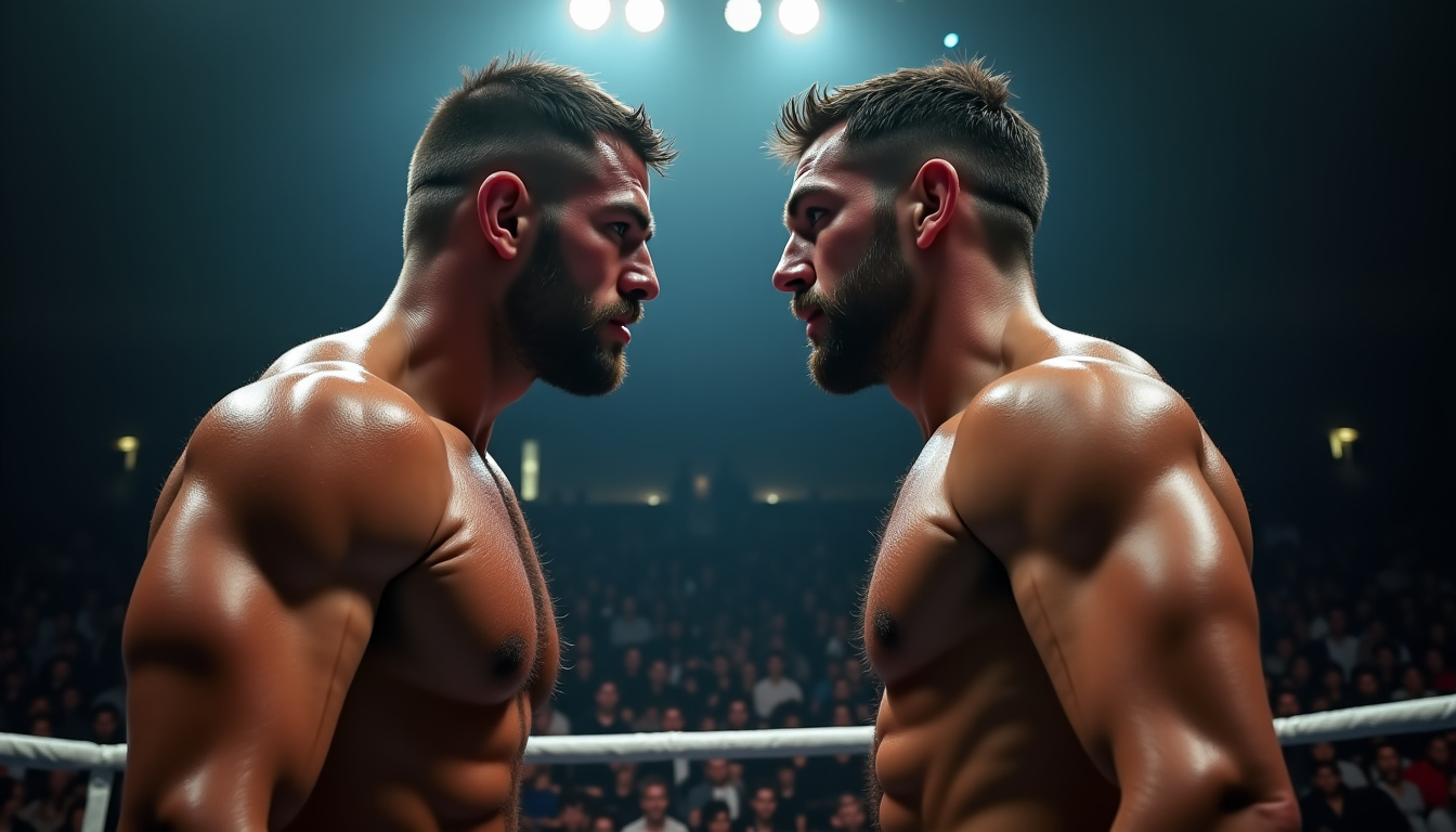 Affrontement intense entre Cyril Gane et Francis Ngannou lors d