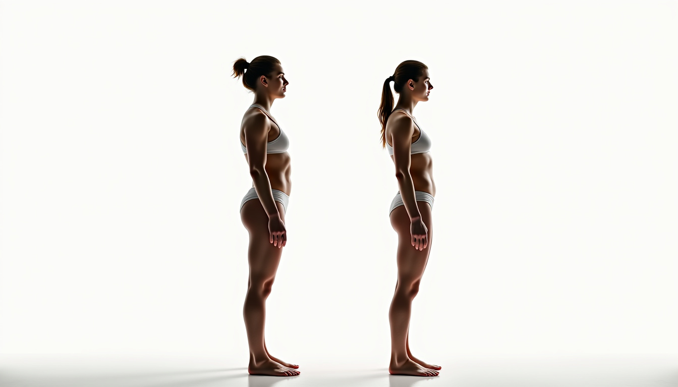 Comparaison visuelle d'une silhouette avant et après un mois de corde à sauter
