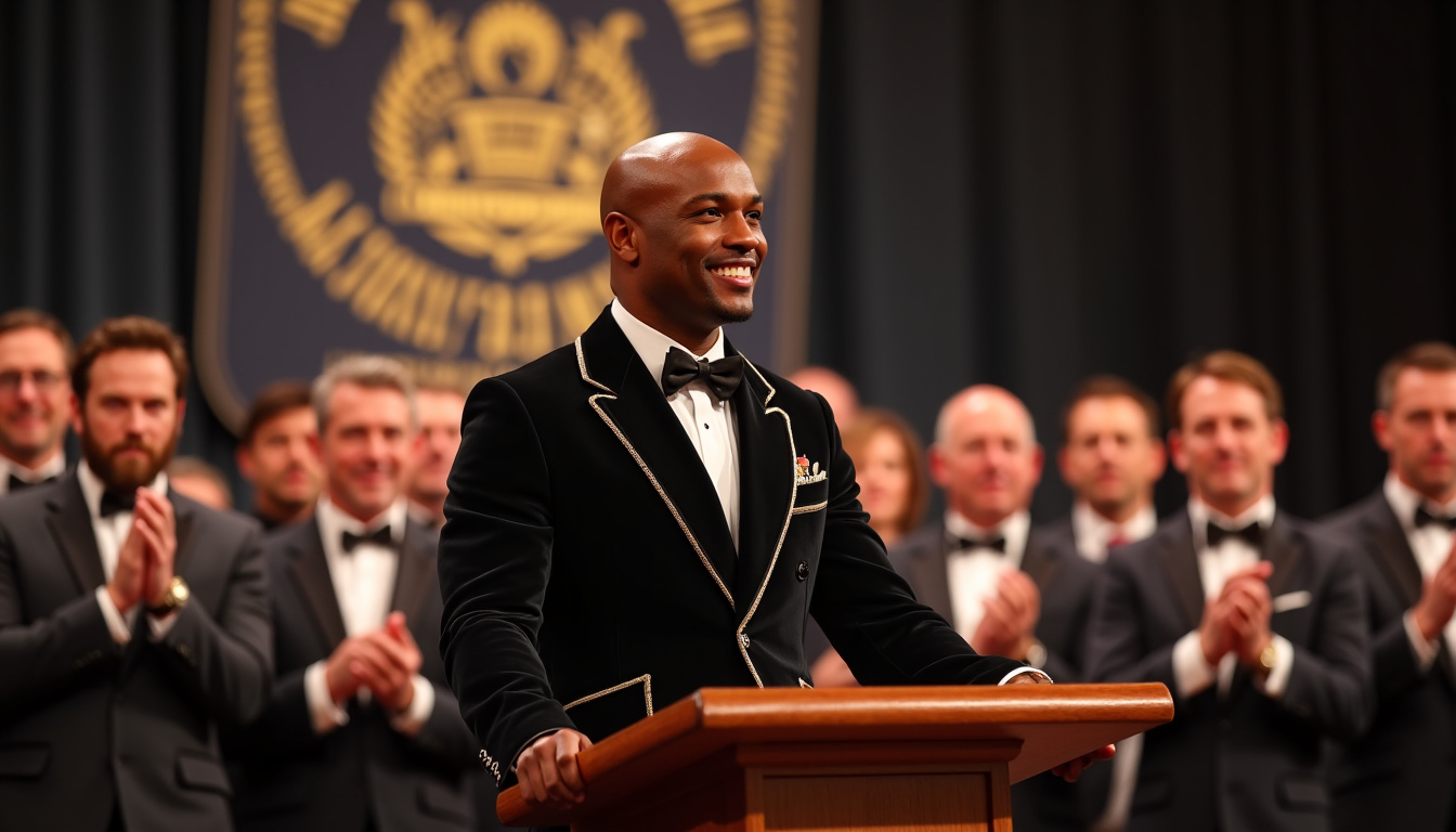 Floyd Mayweather lors de son intronisation au International Boxing Hall of Fame en 2021