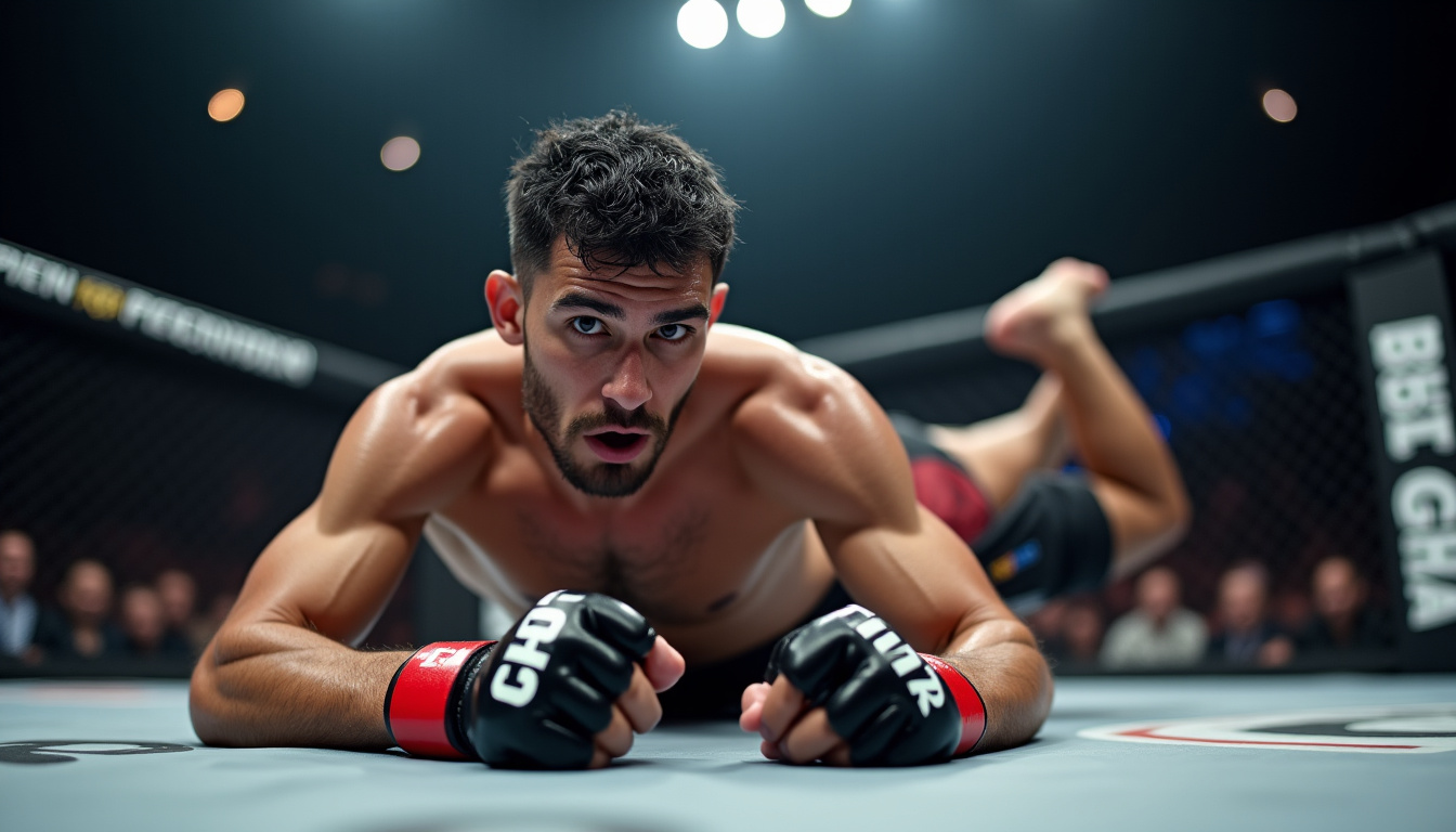 Khabib Nurmagomedov en pleine action lors d