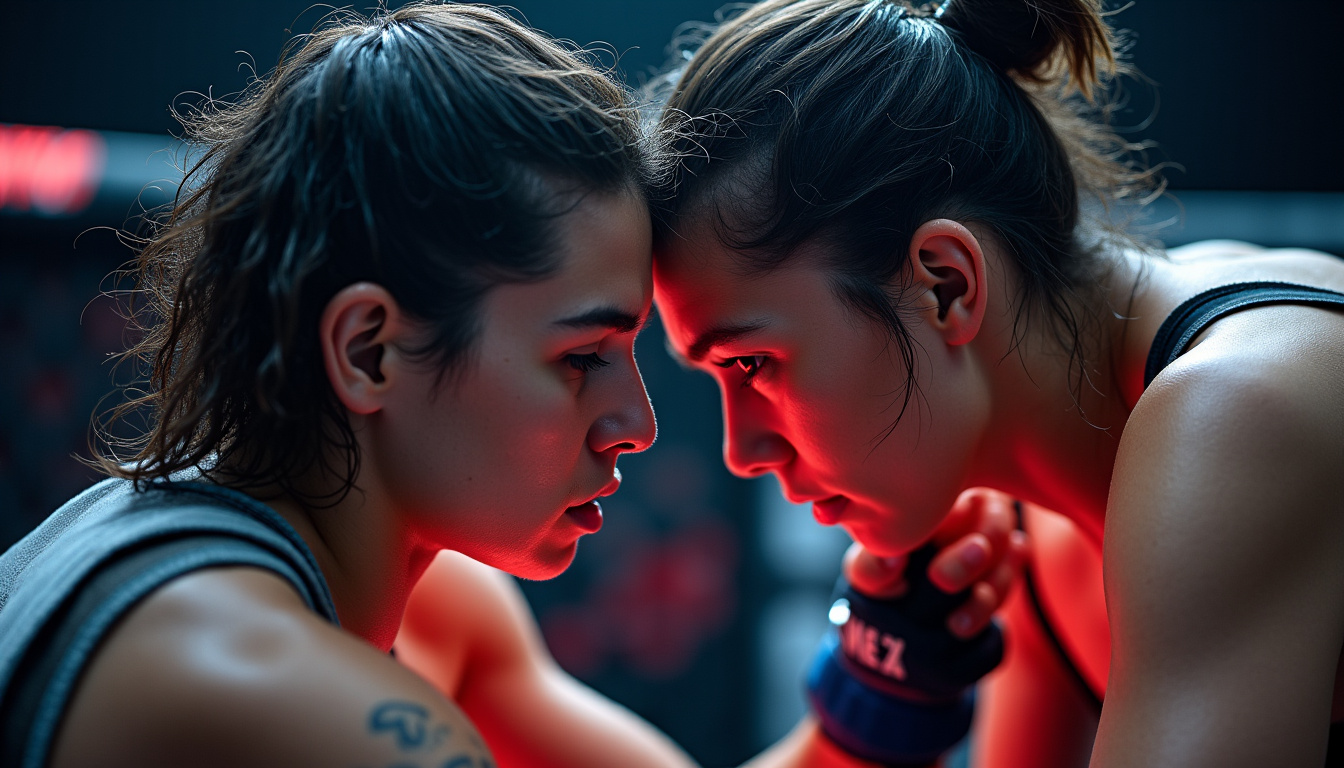 Mackenzie Dern en train de combattre Virna Jandiroba lors de l