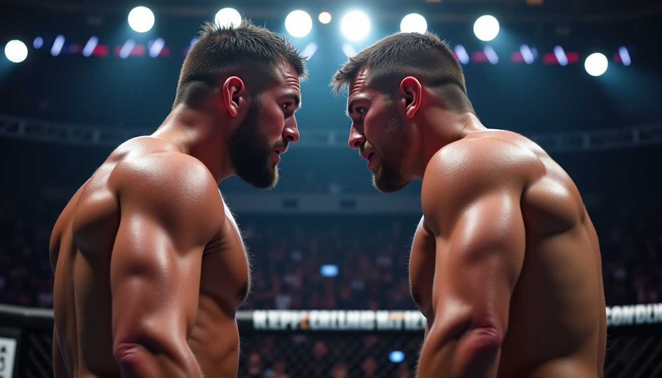 Magomed Ankalaev face à un adversaire dans l