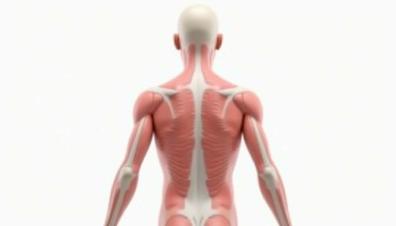 Schéma des muscles sollicités lors du tirage vertical: grand dorsal, trapèzes, rhomboïdes, biceps