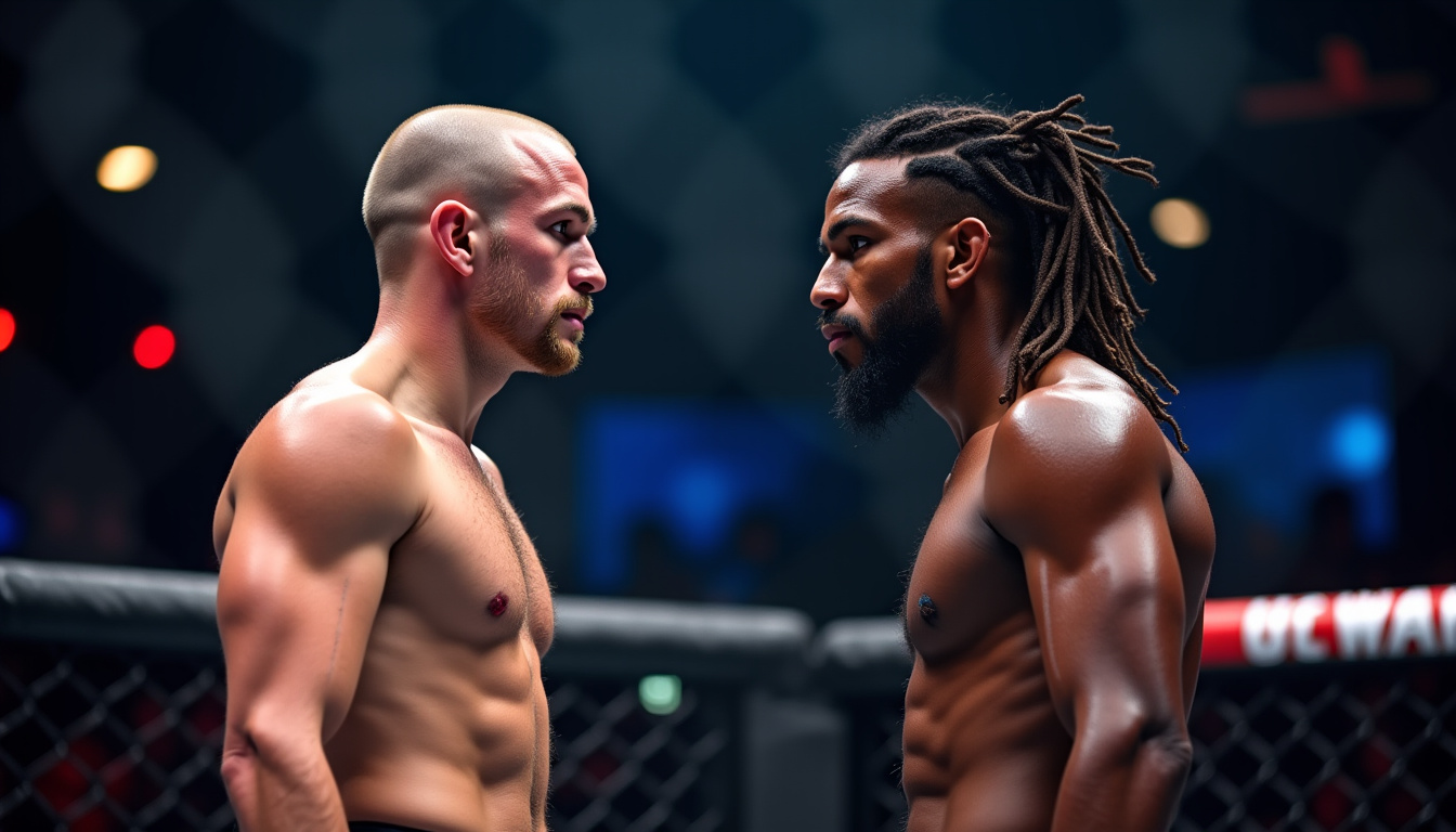 Tom Aspinall et Ciryl Gane se préparant pour leur combat lors de l