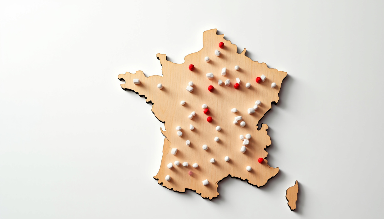 Carte de France illustrant la répartition des clubs de padel dans le pays