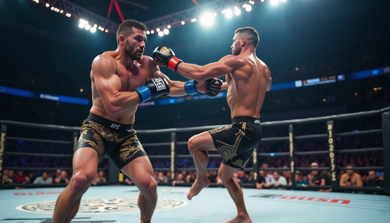 Ciryl Gane esquivant un coup d