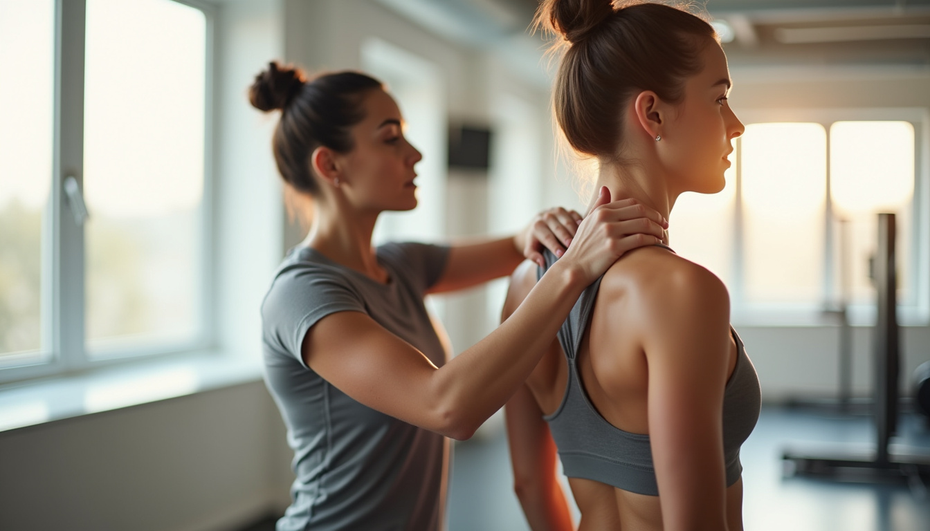 Coach sportif corrigent la posture d
