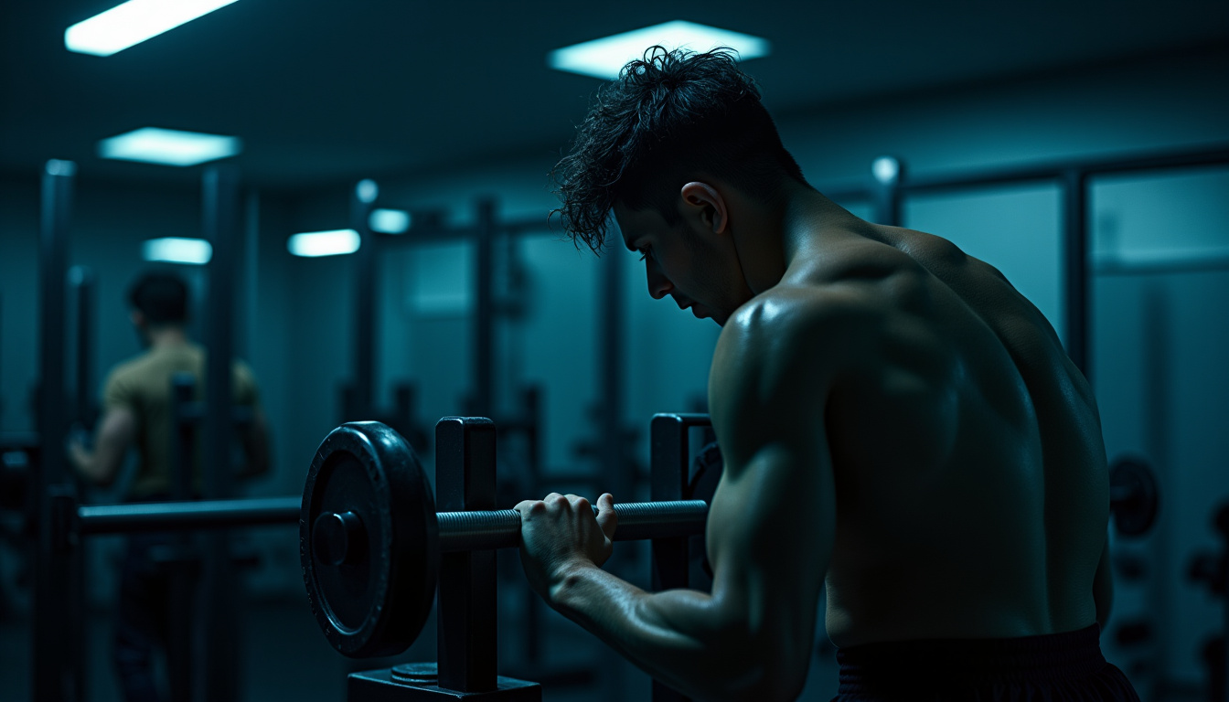 Entraînement intensif dans une salle de sport, ambiance de performance et d