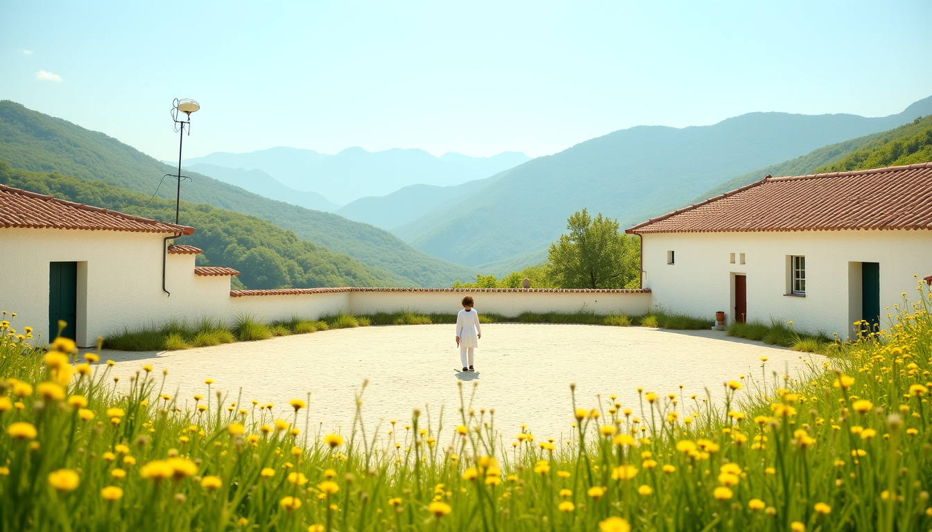Fronton place libre à Guéthary avec vue sur les montagnes