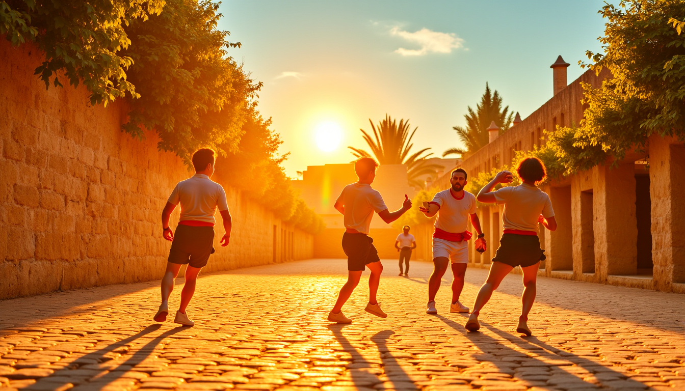 Illustration des différentes disciplines de pelote basque: main nue, chistera, pala, cesta punta