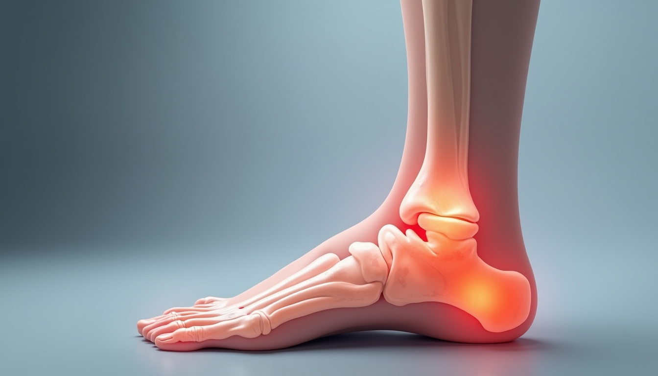 Localisation typique des douleurs liées à une fracture de fatigue dans le pied et le tibia