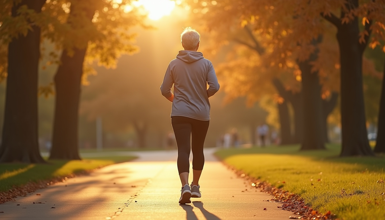 Personne âgée marchant d
