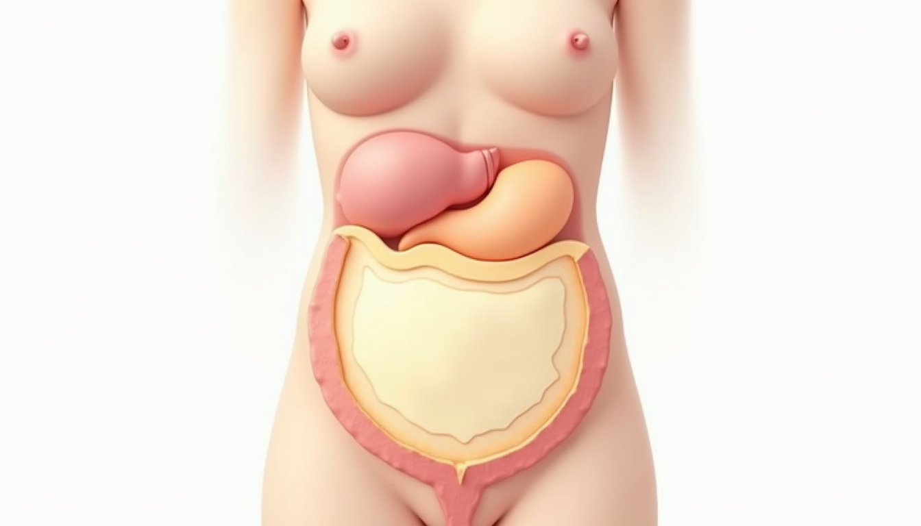 Schéma montrant la localisation de la graisse viscérale autour des organes abdominaux par rapport à la graisse sous-cutanée